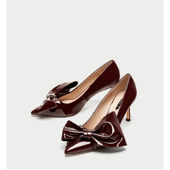 zara burgundy heels